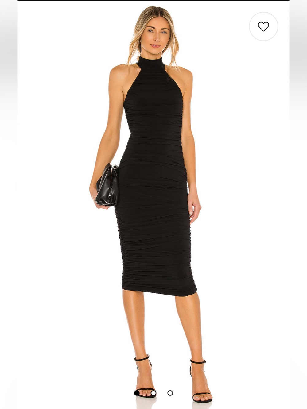 Revolve Nookie Rose Ruched Midi Dress Black Size Medium